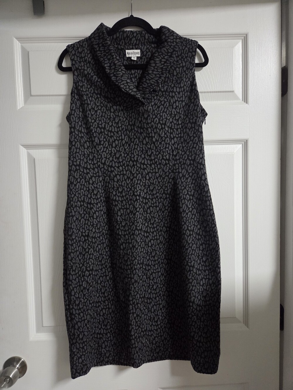 Marvin Richards Charcoal Cowl-Neck Sleeveless Midi Dress Size 12